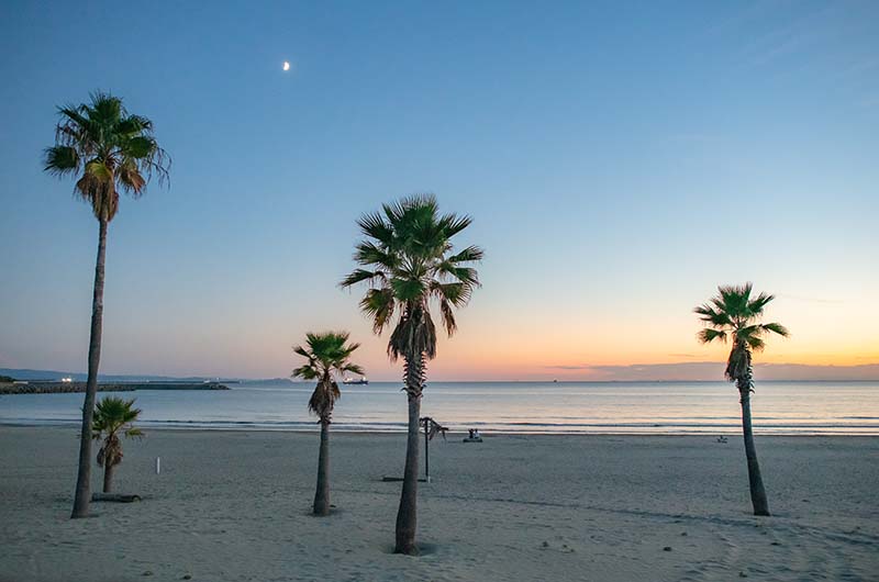 磯ノ浦海水浴場 夕焼け