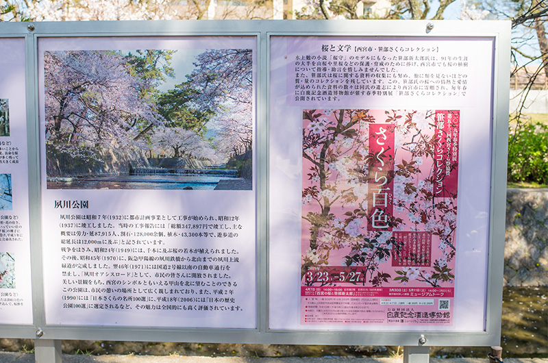 夙川公園を紹介する案内板