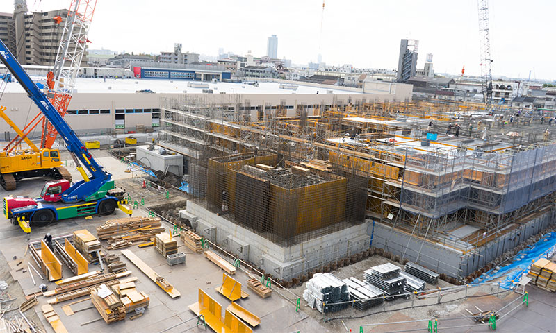 Izumiya Super Center completed and Chibune Hospital under the construction