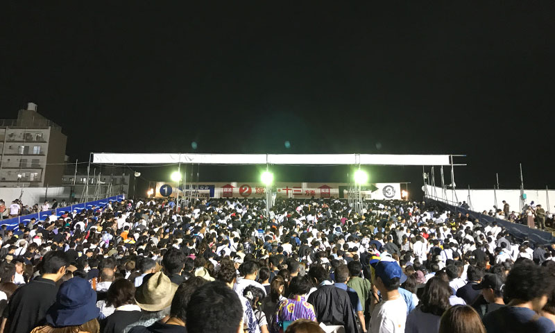 Crowd of people going back to home from Naniwa Yodogawa Fireworks Spectacular