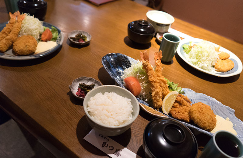 Variety of dishes in Katsuzen