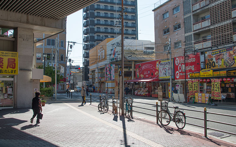 South direction from Tsukamoto station west exit