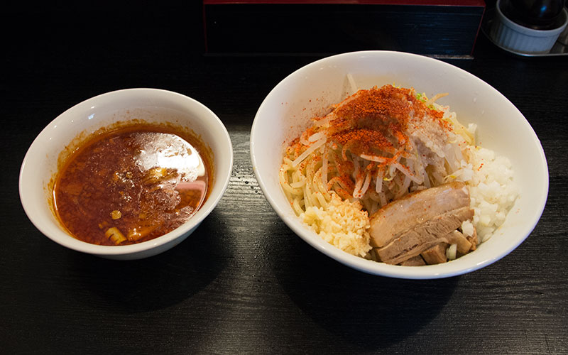 Spicy tsukemen (dipping noodle) in Ramen Maruki