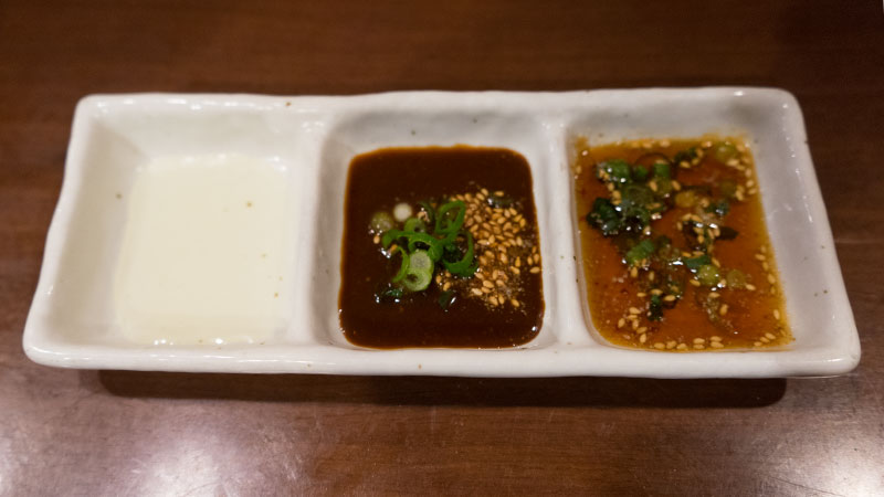 Three kind of sauces of Barbecue Dojo- Shoriki
