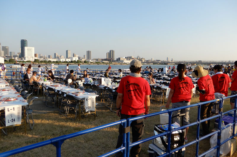 Seats for group in Naniwa Fireworks Festival