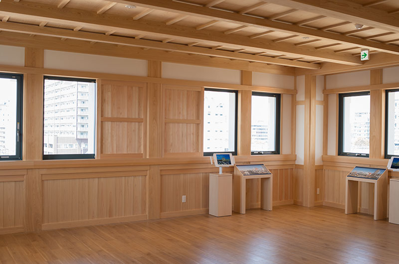 Observation area at fifth floor of Amagasaki Castle