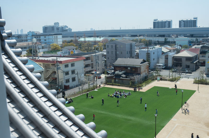 Open space viewed from observation area