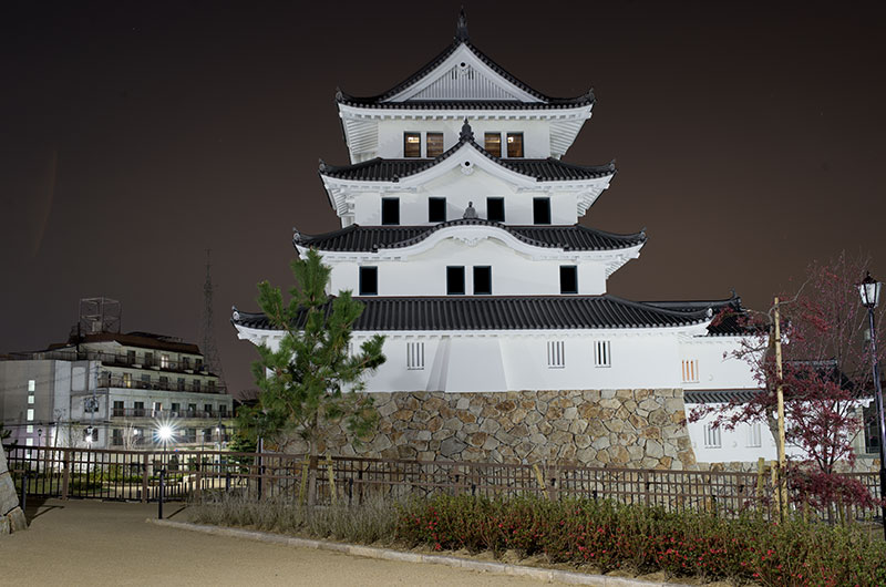 Appearance of Amagasaki Castle at night
