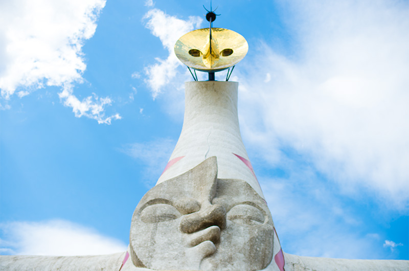The Tower of the Sun looking up from front