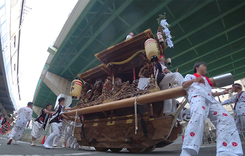 Large float and Himejima Shrine