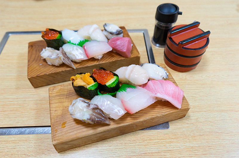 Variety of Sushi in Sushi Bar Kuroshiwo